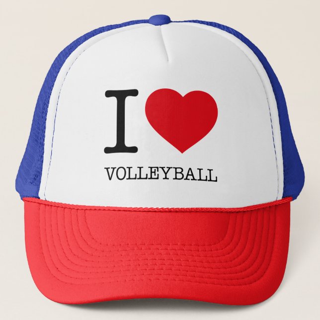 I LOVE VOLLEYBALL TRUCKER HAT (Front)