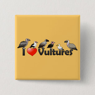 I Love Vultures (Africa) 15 Cm Square Badge