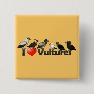 I Love Vultures (Eurasia) 15 Cm Square Badge