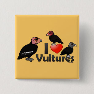 I Love Vultures (North America) 15 Cm Square Badge