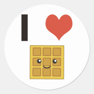 I love Waffles Classic Round Sticker