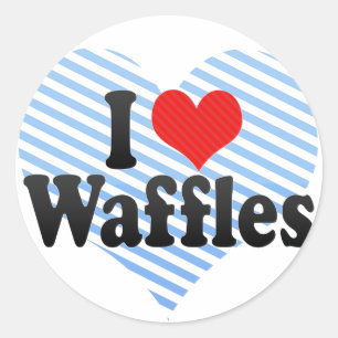 I Love Waffles Classic Round Sticker