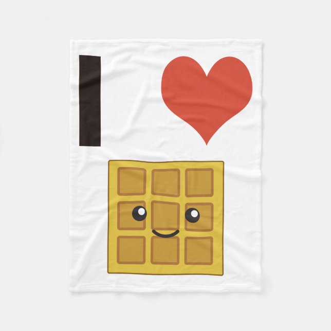 I love Waffles Fleece Blanket (Front)