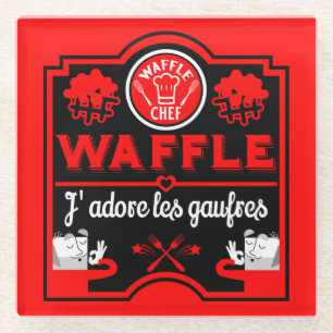 I love Waffles Glass Coaster