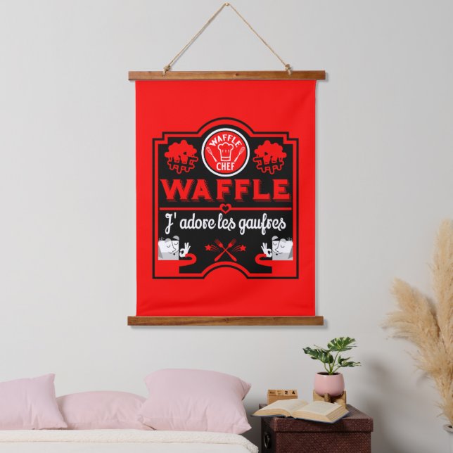 I love Waffles Hanging Tapestry (Bedroom)