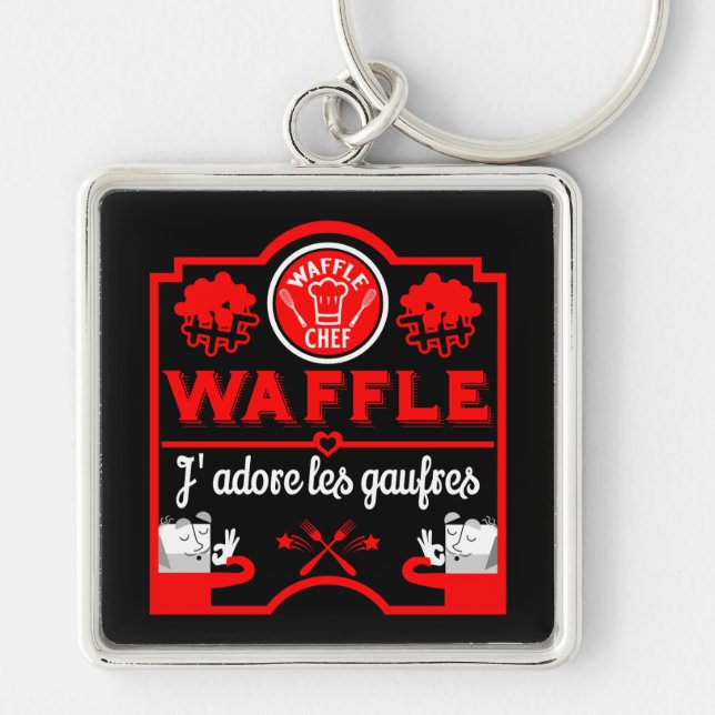 I love Waffles Key Ring (Front)
