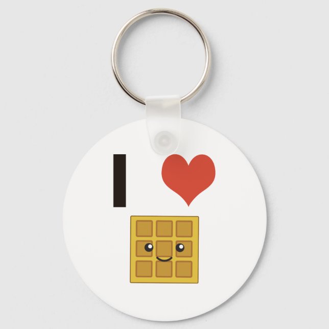 I love Waffles Key Ring (Front)