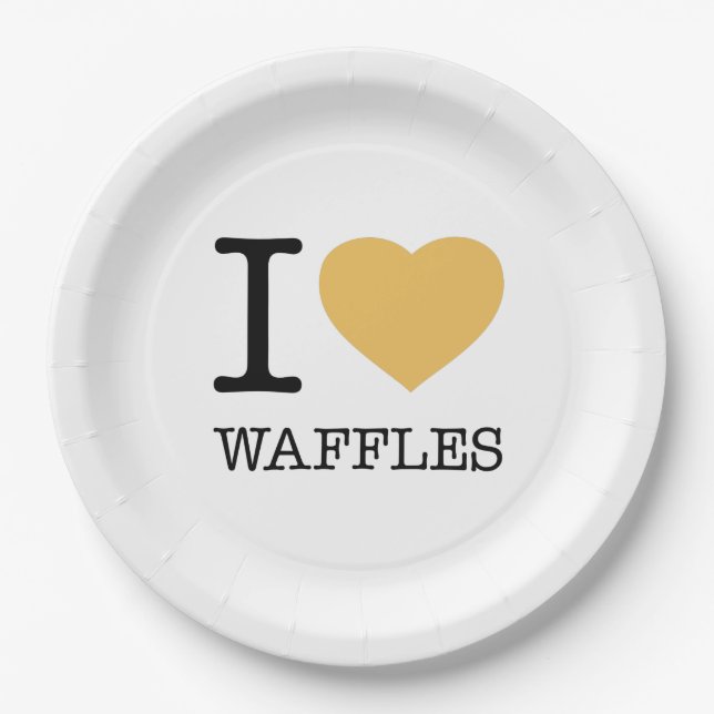 I LOVE WAFFLES PAPER PLATE (Front)