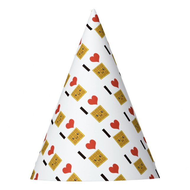 I Love Waffles Party Hat (Front)