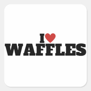 I Love Waffles Square Sticker