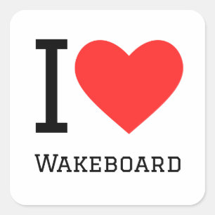 I love wakeboard square sticker