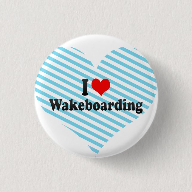 I love Wakeboarding 3 Cm Round Badge (Front)