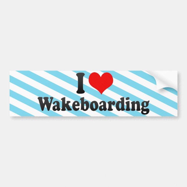 I Love Wakeboarding Bumper Sticker (Front)