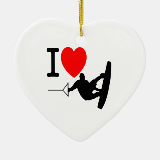 I LOVE WAKEBOARDING CERAMIC TREE DECORATION