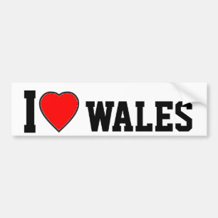 I Love Wales Bumper Sticker
