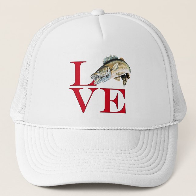 I Love Walleye Trucker Hat (Front)