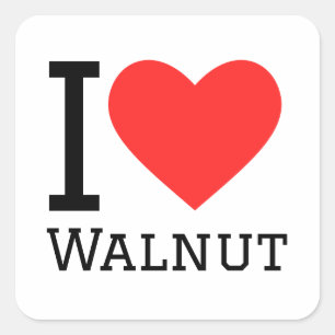 I love walnut square sticker