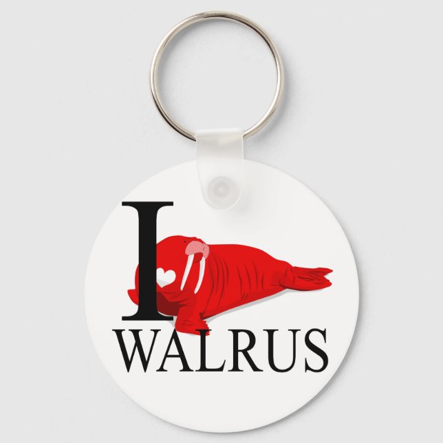 I Love Walrus Keychains (Front)