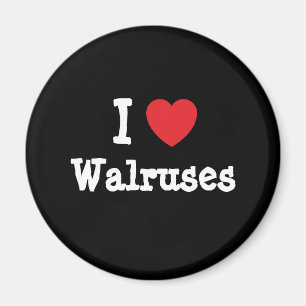I love Walruses heart custom personalised Magnet
