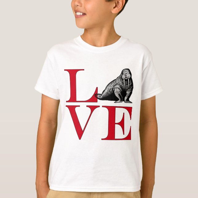 I Love Walruses - Light Coloured Tee (Front)