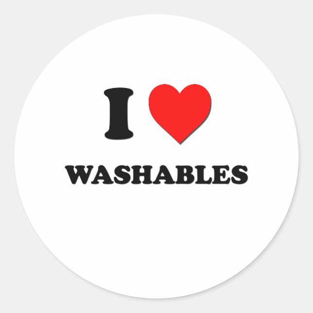 I love Washables Classic Round Sticker (Front)