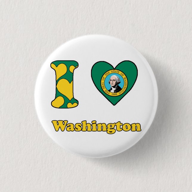 I love Washington 3 Cm Round Badge (Front)