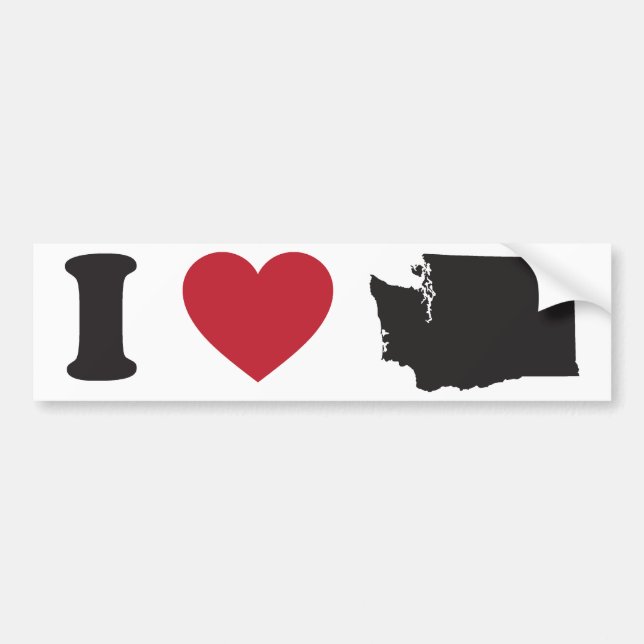 I Love Washington Bumper Sticker (Front)