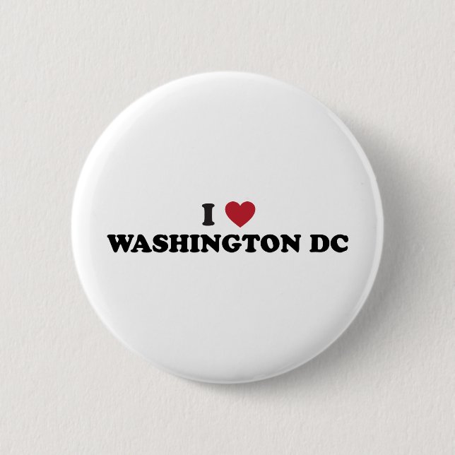 I Love Washington DC 6 Cm Round Badge (Front)