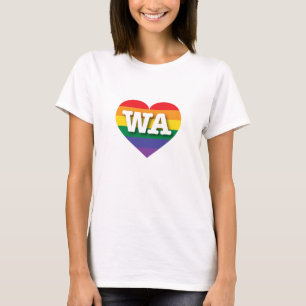 I Love Washington State Rainbow Heart T-Shirt