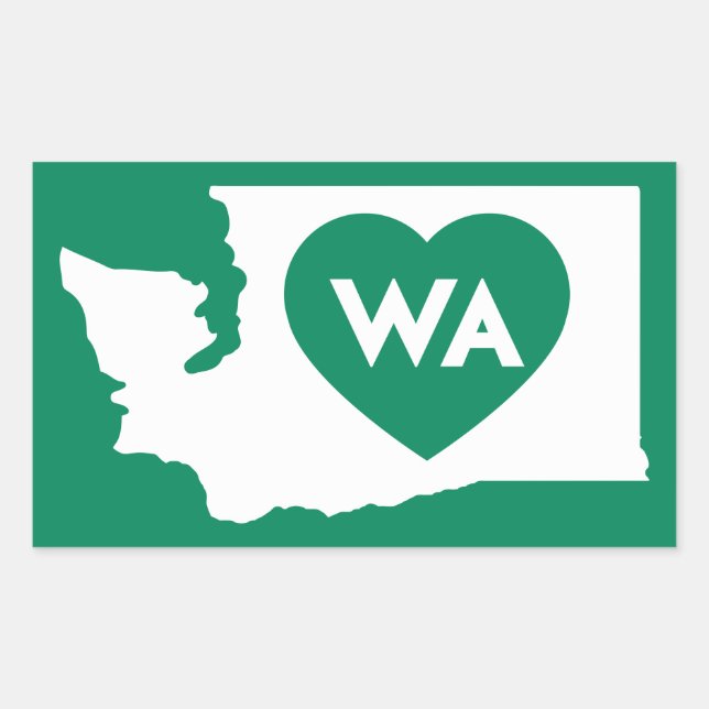 I Love Washington State Rectangle Stickers (Front)