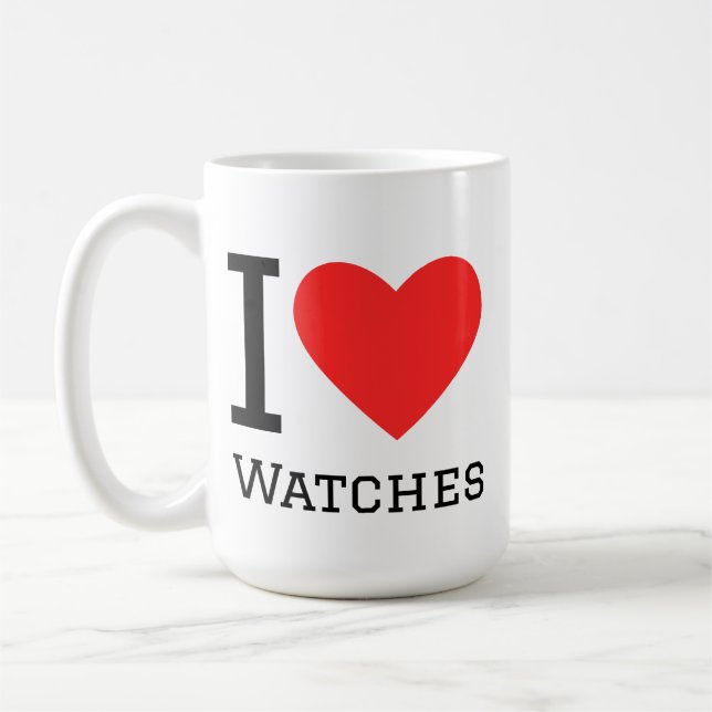 I love watches coffee mug (Left)