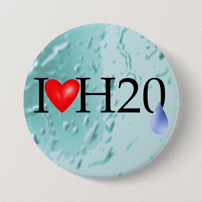 I Love Water 7.5 Cm Round Badge (Front)