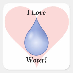 I Love Water! Square Sticker