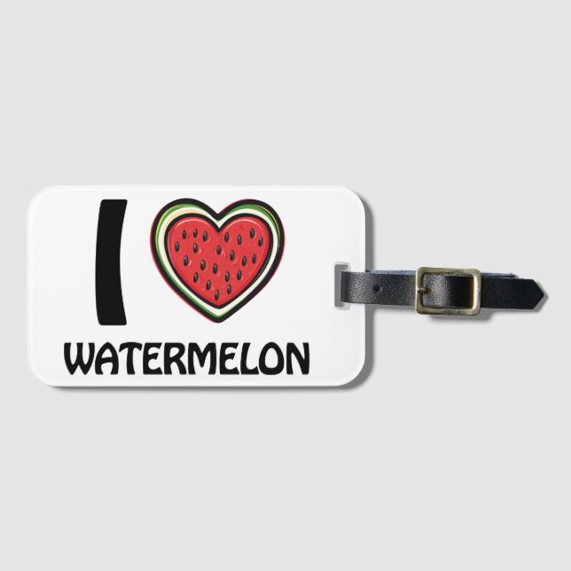 I love Watermelon Luggage Tag (Front Horizontal)