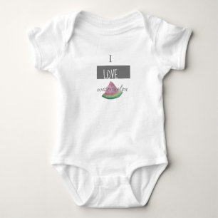 I LOVE WATERMELON one-piece Baby Bodysuit