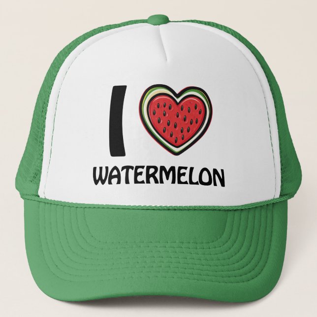 I love Watermelon Trucker Hat (Front)