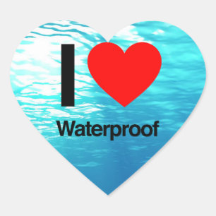 i love waterproof ocean heart sticker
