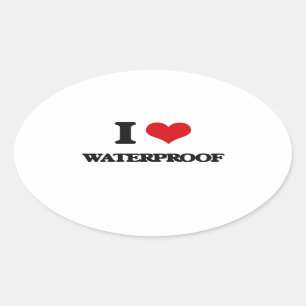I love Waterproof Oval Sticker