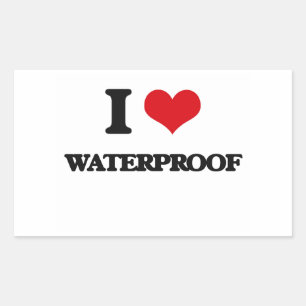 I love Waterproof Rectangular Sticker