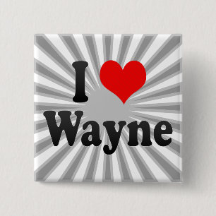 I Love Wayne, United States 15 Cm Square Badge