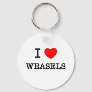 I Love WEASELS Key Ring