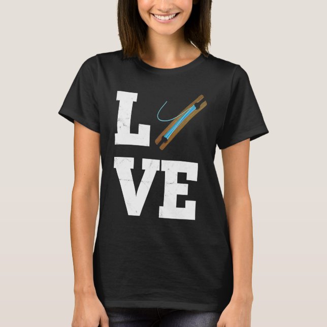 I love Weaving Shuttle Pilot Weaving T-Shirt (Front)