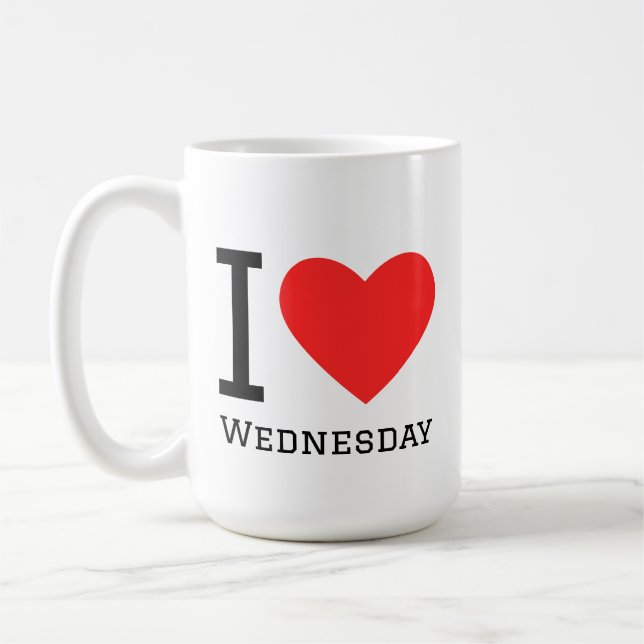 I love Wednesday  Square Sticker Coffee Mug (Left)
