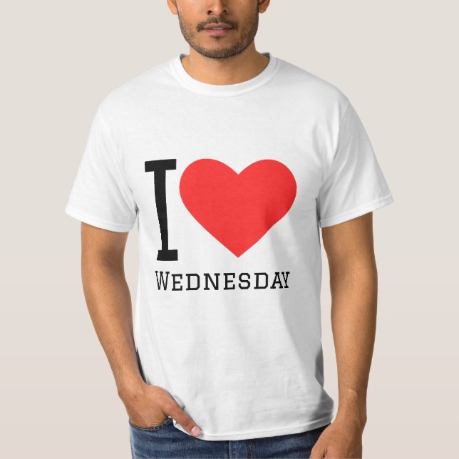 I love Wednesday  Square Sticker T-Shirt (Front)