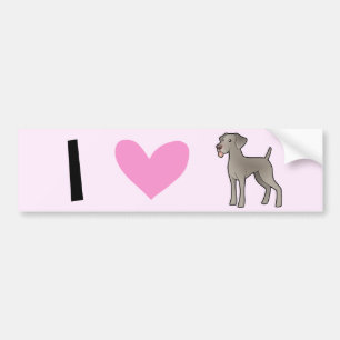 I Love Weimaraners Bumper Sticker