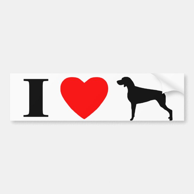 I Love Weimaraners Bumper Sticker (Front)
