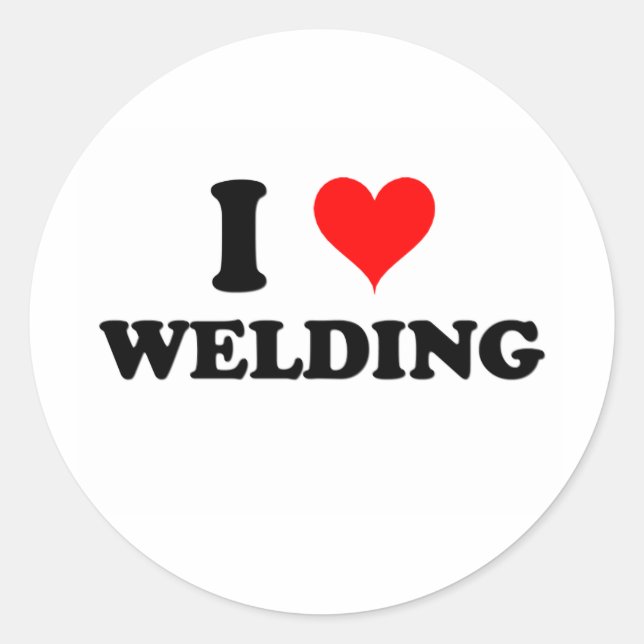 I Love Welding Classic Round Sticker (Front)