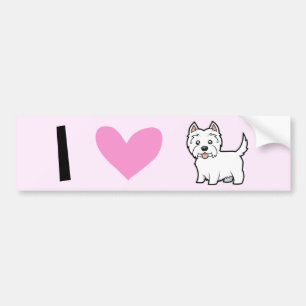 I Love West Highland White Terriers Bumper Sticker