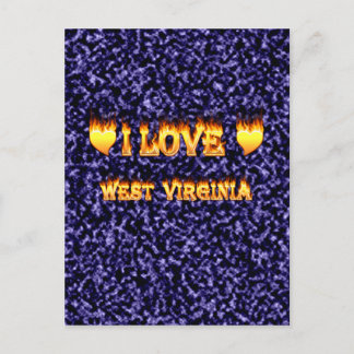 I love west virginia fire and flames postcard