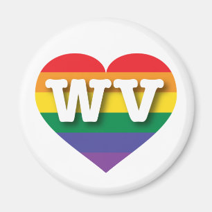 I Love West Virginia Rainbow Heart Magnet